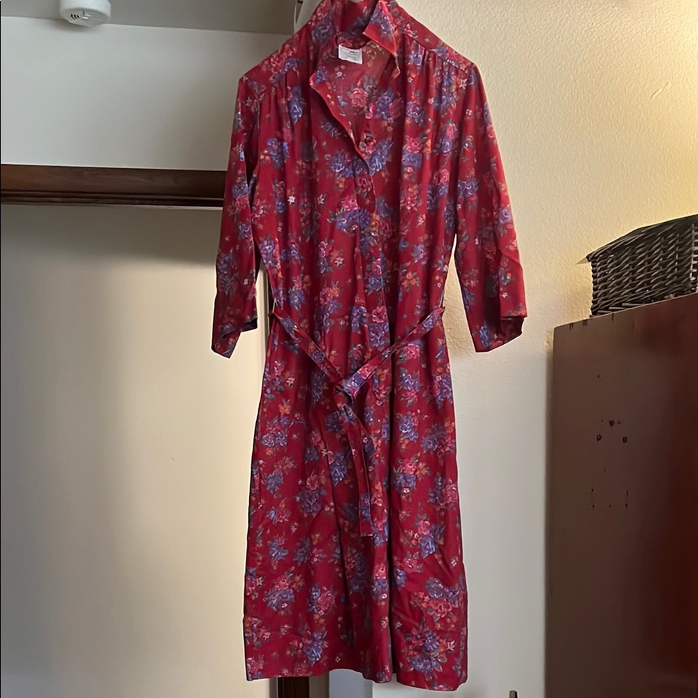 Floral Red Dress